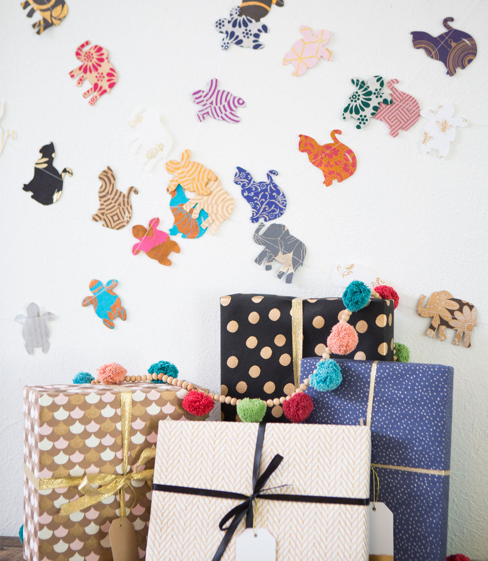 Cat Recycled Paper Garland - Eco Friendly Tree-Free Decoration