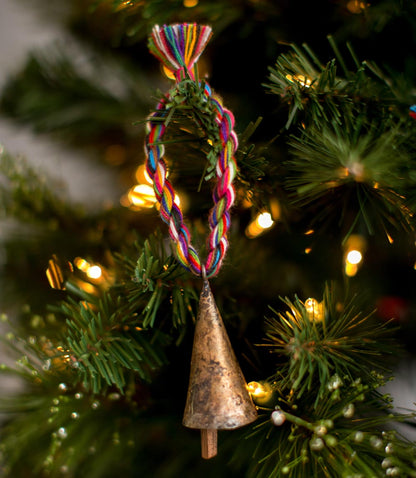 Rainbow Twist Multicolor Cone Bell Wind Chime - Handmade