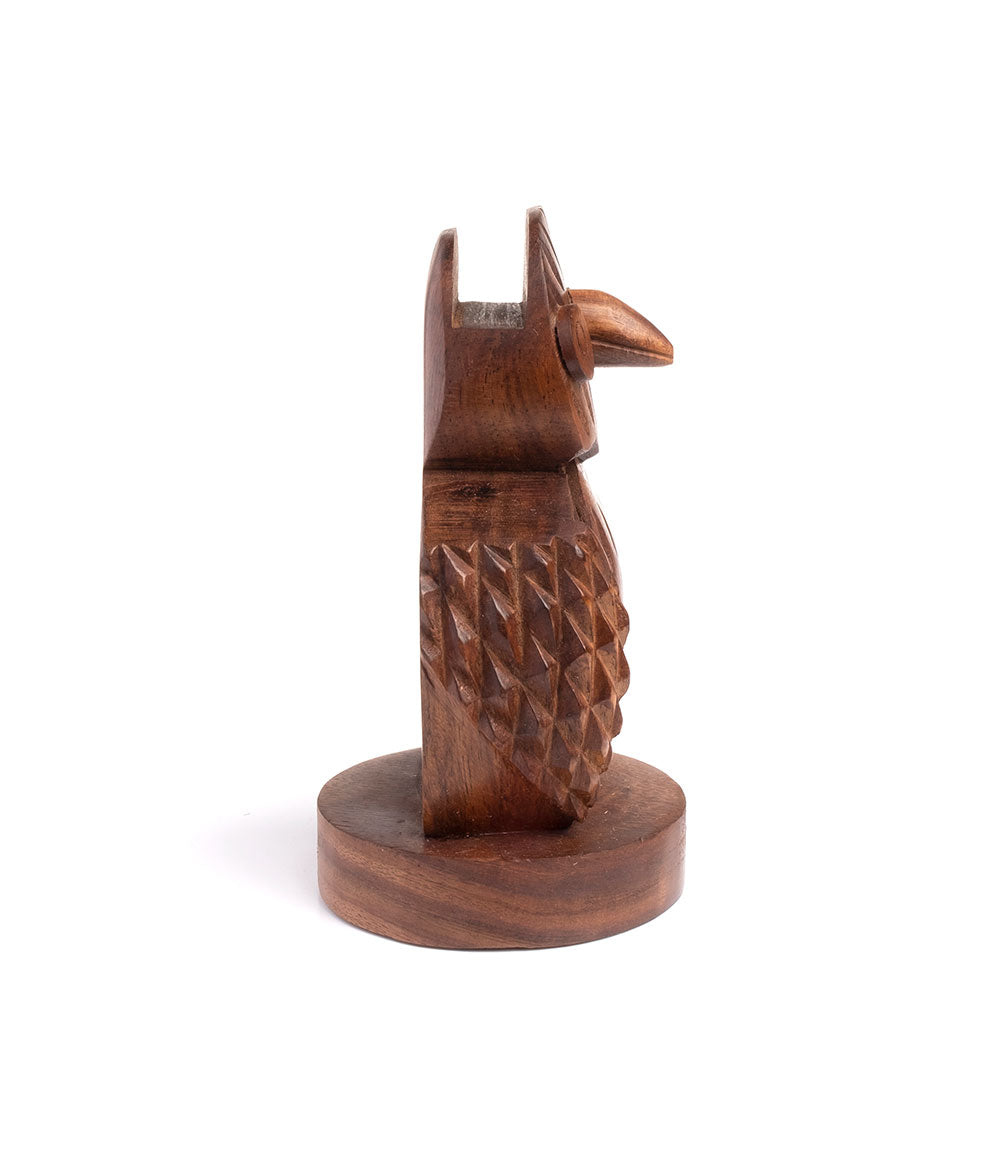 Owl Eyeglass Holder Stand - Hand Carved Wood - Matr Boomie Wholesale