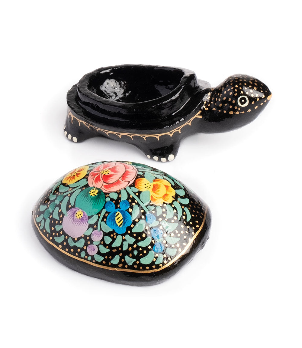 Paradise Turtles Paper Mache Boxes Set of 6 - Hand Painted Assorted