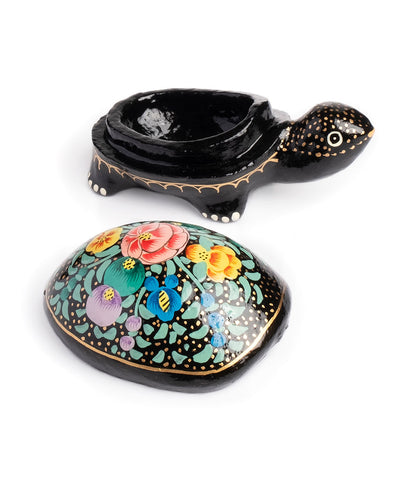 Paradise Turtles Paper Mache Boxes Set of 6 - Hand Painted Assorted