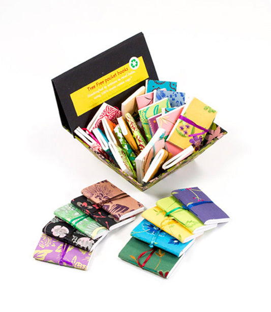 Mini notebooks (set of 20) Tray included - Recycled Paper - Matr Boomie Wholesale