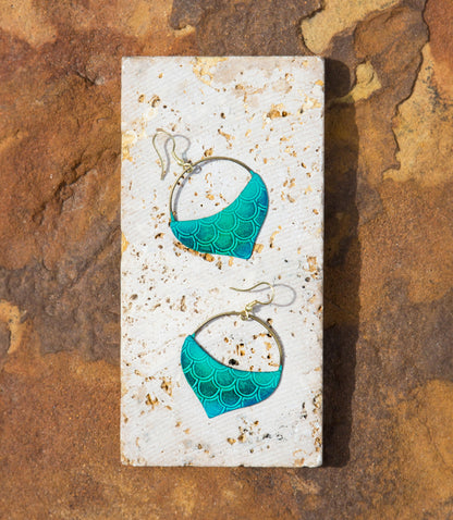 Jaladhi Mermaid Teal Drop Earrings