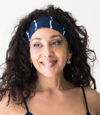 Shibori Tie Dye Headband - Indigo and White