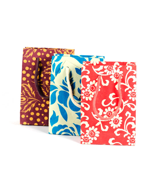 Recycled Paper Small Gift Bag 4x6x2 - Assorted Eco-friendly