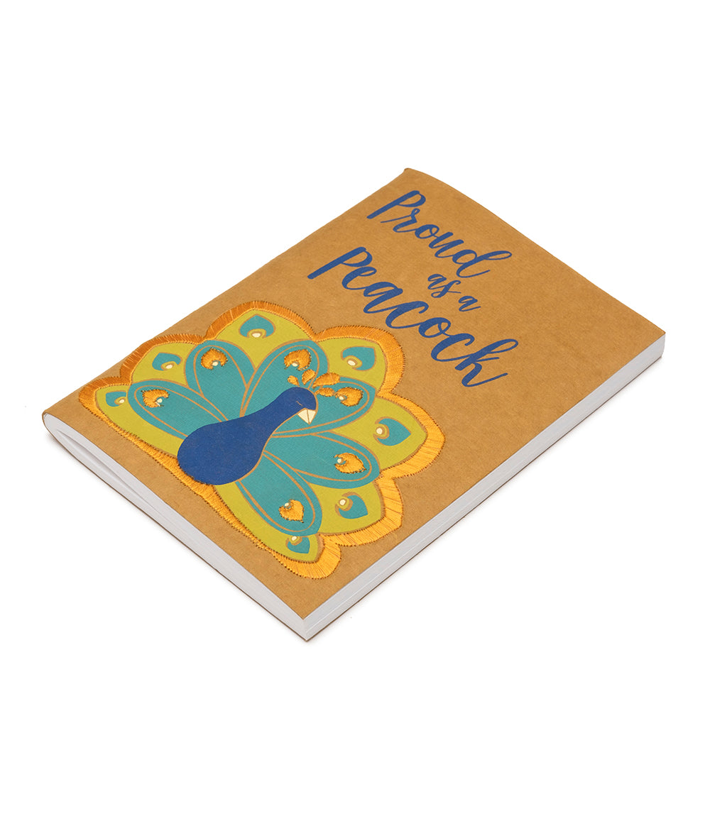 Sassy Peacock 5x7 Journal Recycled Paper