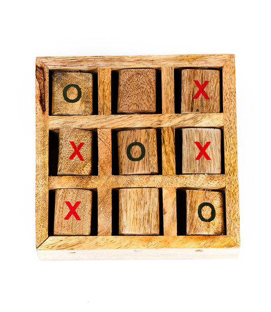 Wooden Tic-Tac-Toe Travel Game - Handmade