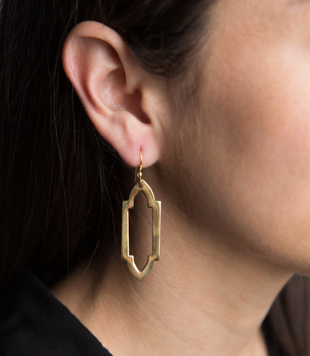 Ashram Gold Arch Drop Earrings