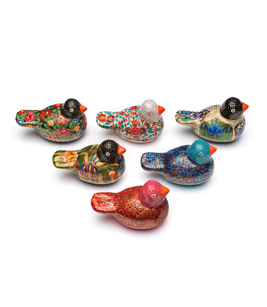 Paradise Parakeet Birds Paper Mache Boxes Set of 6 - Assorted