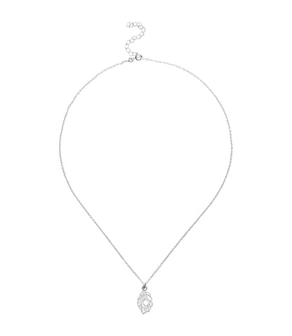 Shanasa Peacock Feather Dainty Charm Necklace - Sterling Silver