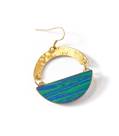 Ria Blue Green Swirl Drop Earrings