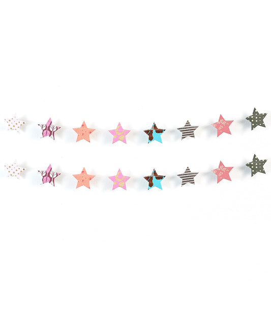 Stars Recycled Paper Garland - Eco Friendly Tree Free Decor