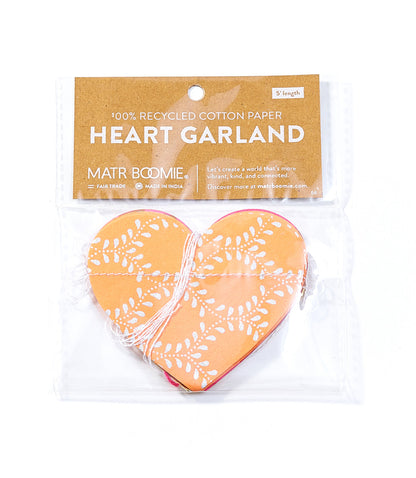 Hearts Recycled Paper Garland - Eco Friendly Tree Free Decor