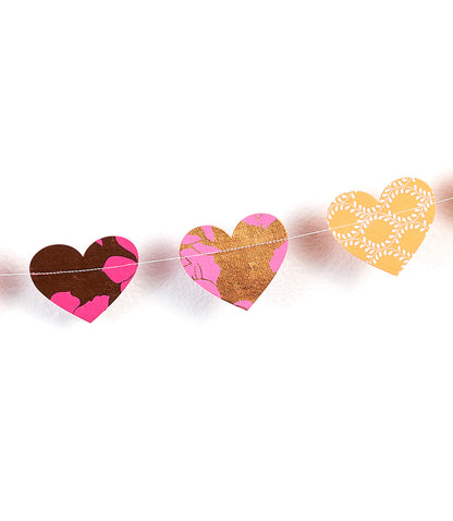 Hearts Recycled Paper Garland - Eco Friendly Tree Free Decor