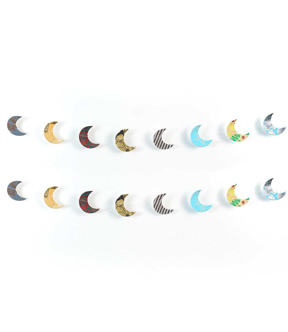 Moon Recycled Paper Garland - Eco Friendly Tree-Free Decor