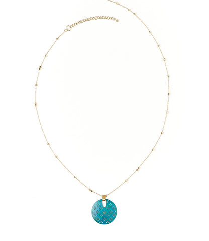 Chameli Teal Blossom Drop Necklace