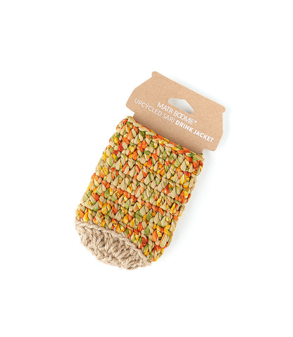 Drink Koozie - Hand Woven Assorted Upcycled Sari Fabric