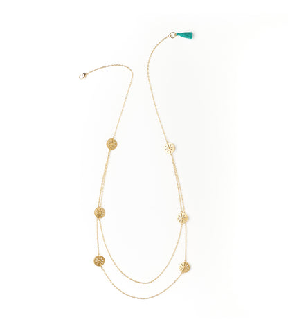 Chameli Petal Coin Double Layer Necklace