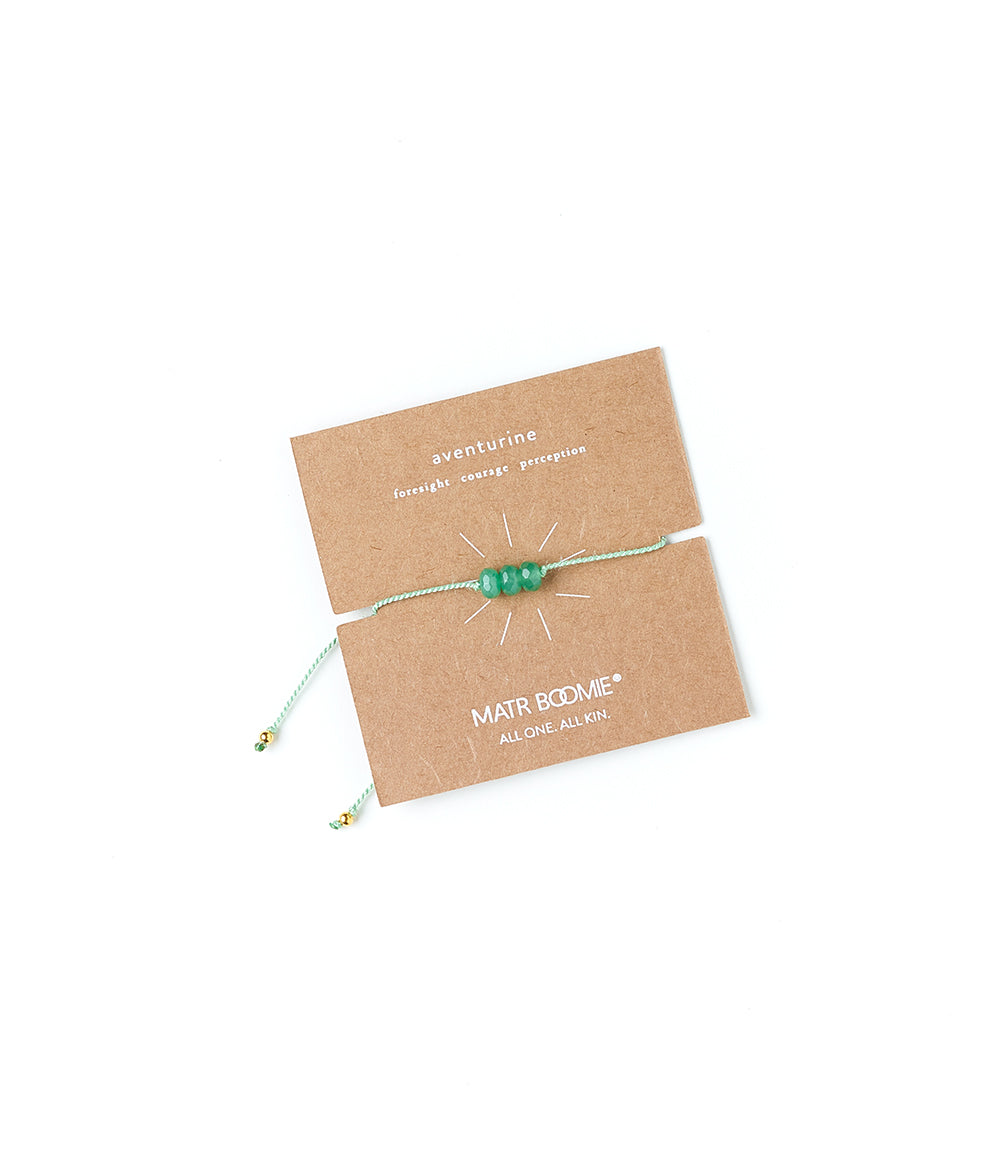 Indali Aventurine Stone Thread Friendship Bracelet - Green, Semi Precious