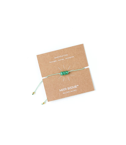 Indali Aventurine Stone Thread Friendship Bracelet - Green, Semi Precious