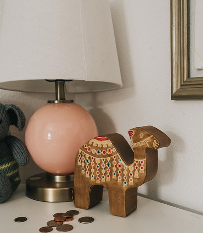 Camel Leather Piggy Bank - Cruelty-Free, Fair Trade