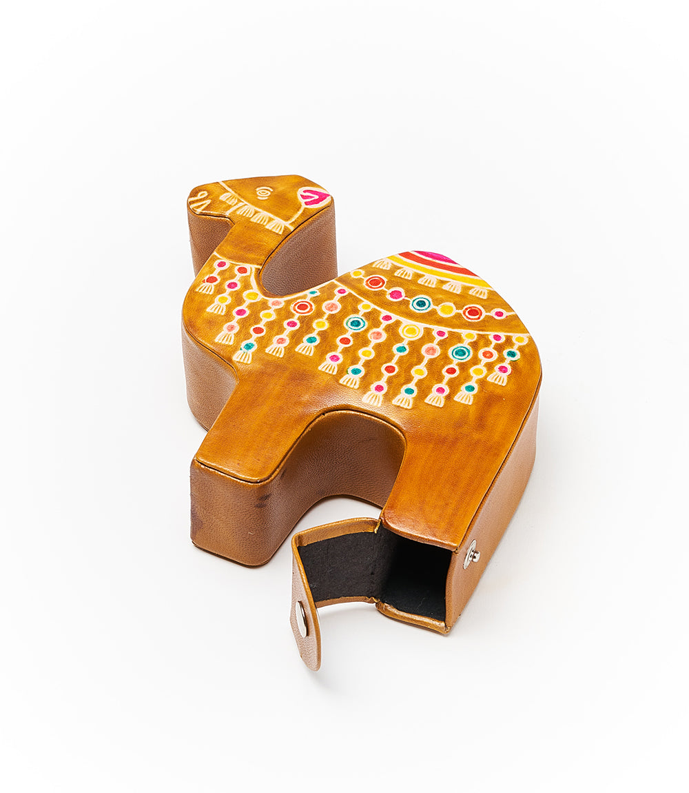 Camel Leather Piggy Bank - Cruelty-Free, Fair Trade