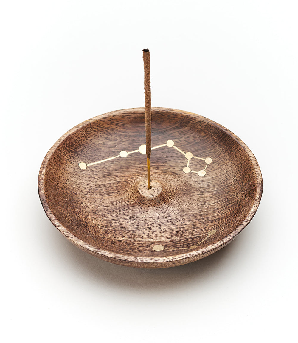 Jyotisha Celestial Round Incense Holder - Wood, Brass - Matr Boomie Wholesale