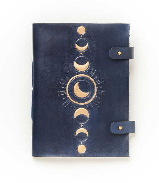 Indukala Moon Phase 5x7 Leather Journal - Refillable Recycled Paper - Matr Boomie Wholesale