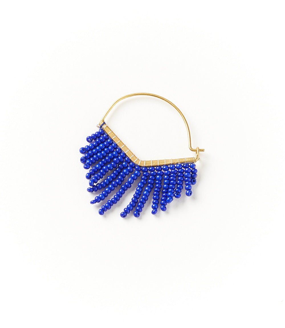 Kalapriya Beaded Fringe Earrings - Blue