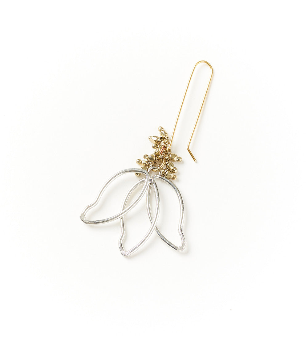 Kairavini Lotus Petal Drop Earrings - Silver, Gold