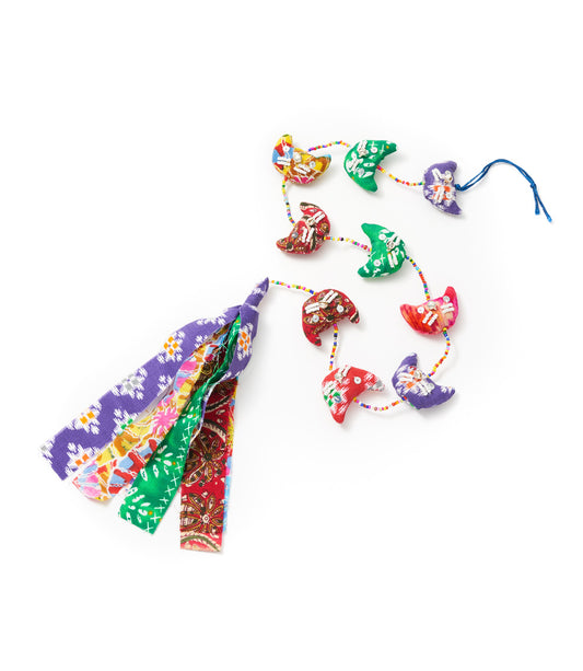 Dulari Cat Garland - Upcycled Sari Fabric Decoration