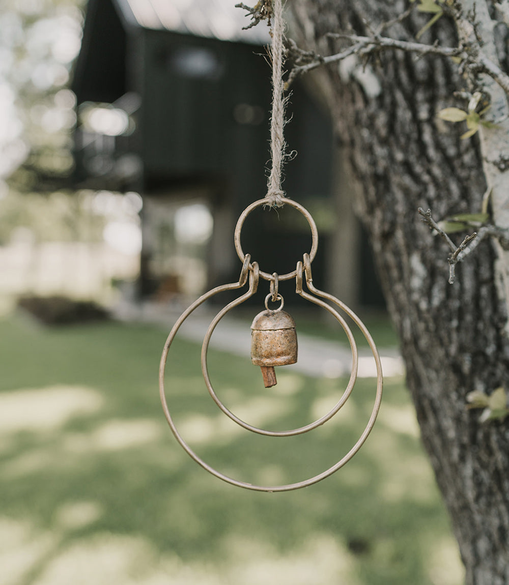 Air Element Hoops Bell Wind Chime - Fair Trade Garden