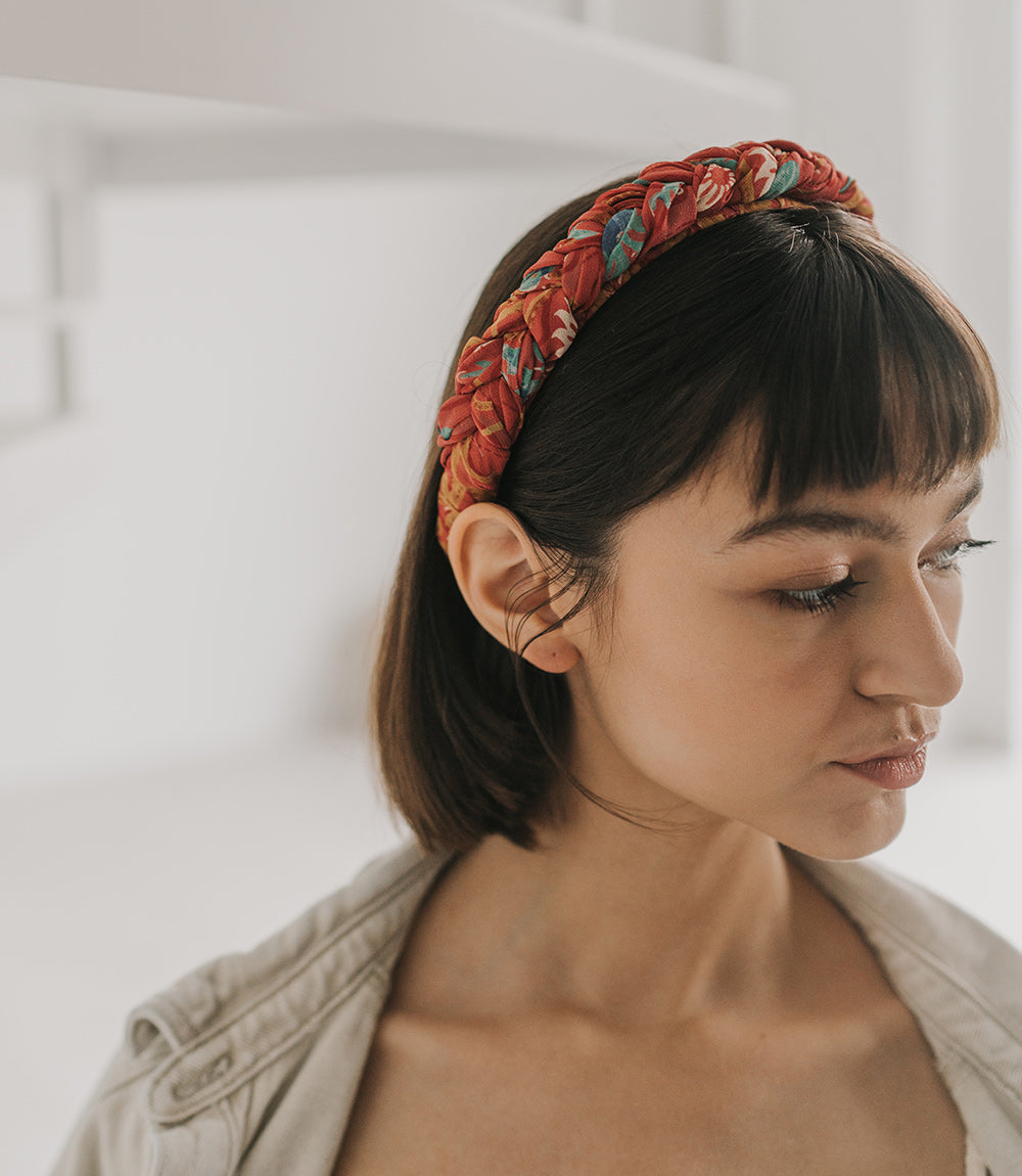 Braided Headband - Assorted Upcycled Sari Fabric - Matr Boomie Wholesale