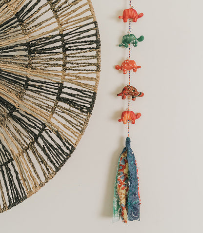 Dulari Turtle Garland Hanging - Upcycled Sari Fabric Decoration