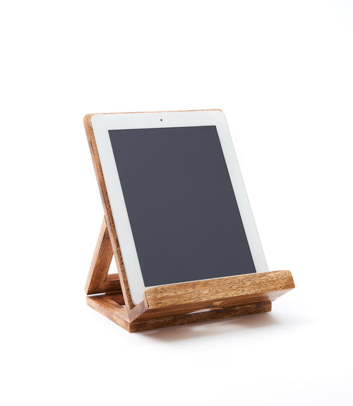 Mandala Book and Tablet Stand - Hand Carved Mango Wood