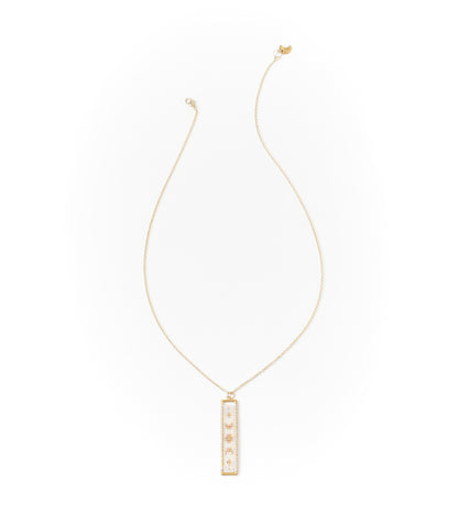 Adiya Moon Phase White Beaded Necklace - Fair Trade Jewelry