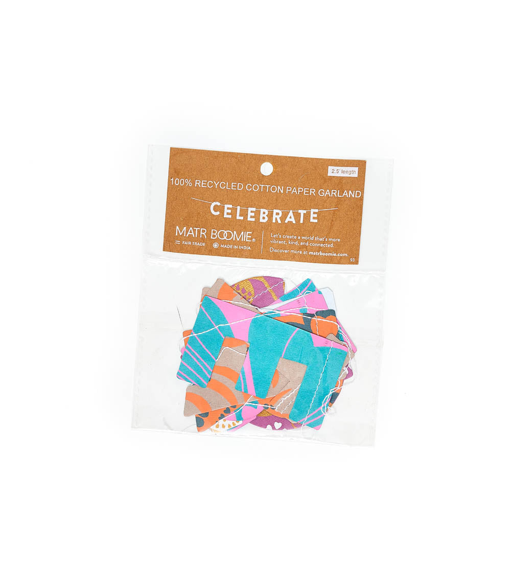 Celebrate Recycled Paper Garland - Eco Friendly Tree-Free Decor