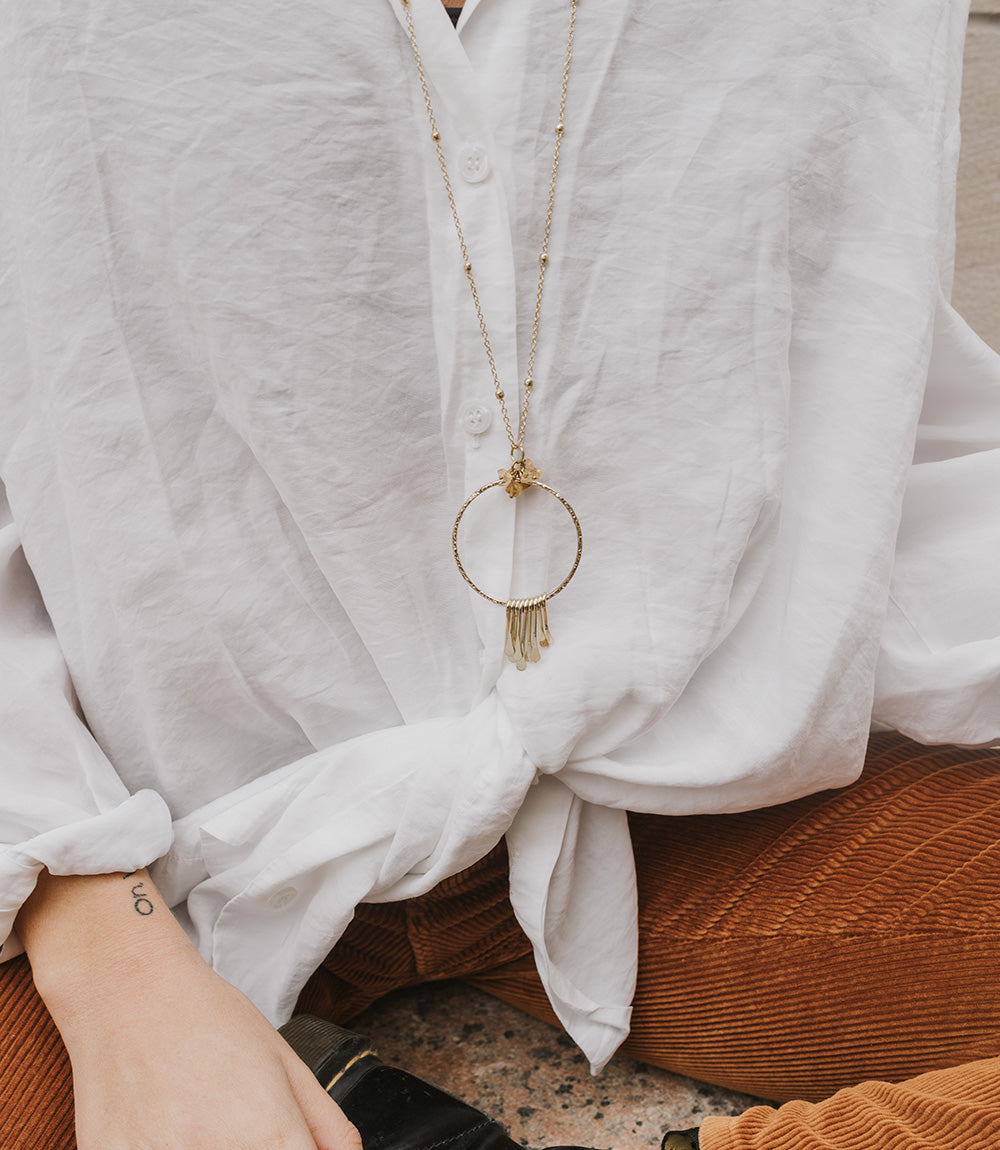 Ridhi Citrine and Sunstone Drop Necklace