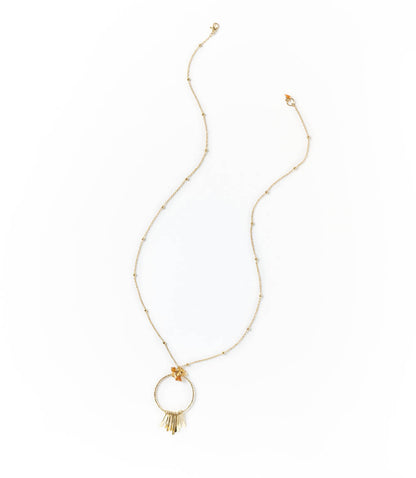 Ridhi Citrine and Sunstone Gold Drop Necklace