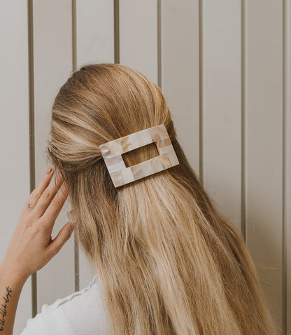 Chitra Cutout Barrette - Mother of Pearl