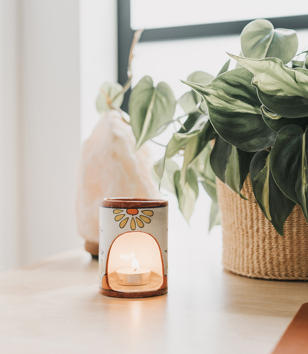 Amiya Bird Essential Oil Warmer - Hand Painted, Fair Trade