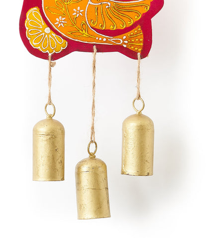 Henna Treasure Dove Bell Wind Chime - Hand Painted Patio Decor
