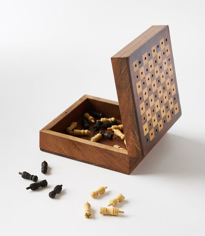 Travel Chess Game -  Handcrafted Wood Pegs