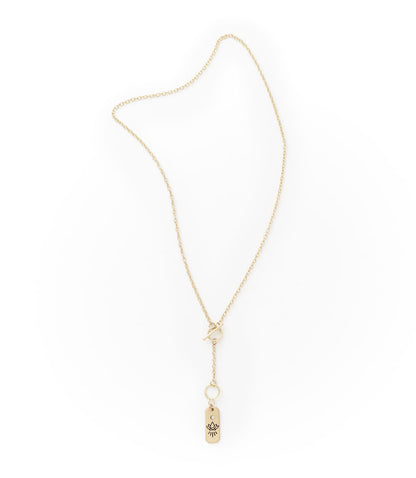 Ruchi Lotus Charm Dainty Drop Lariat Necklace