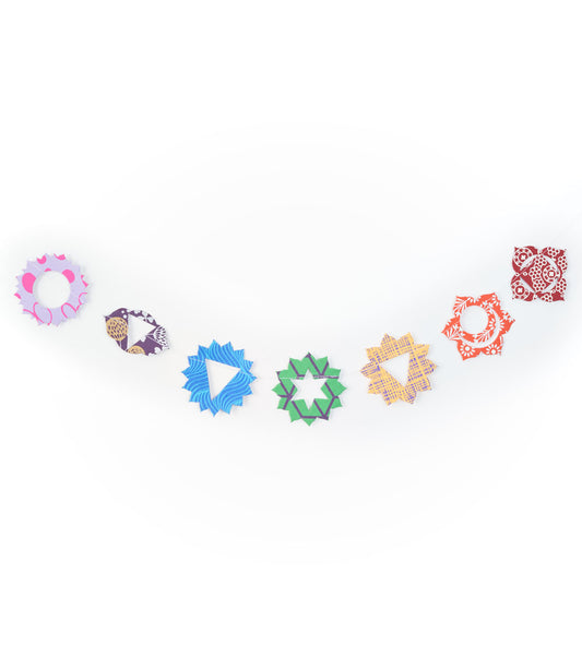 Chakras Recycled Paper Garland - Eco Friendly Tree-Free Decor