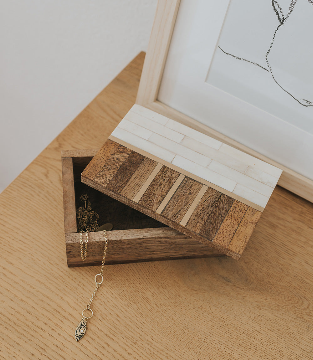 Sammita Treasure Box - Sustainably Sourced Wood, Bone