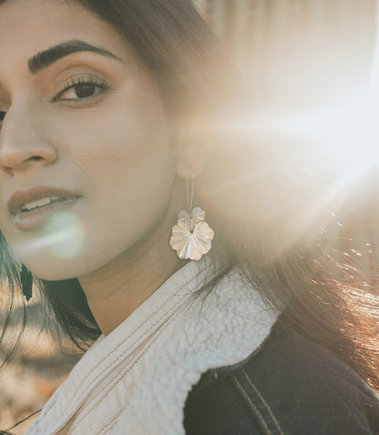 Sayuri Ginkgo Leaf Silver Dangle Earrings