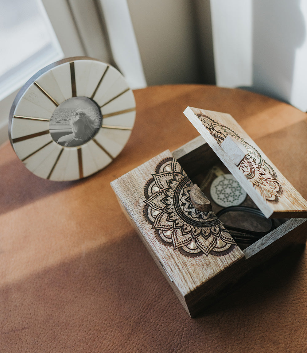 Mandala Keepsake Box - Mango Wood, Fair Trade