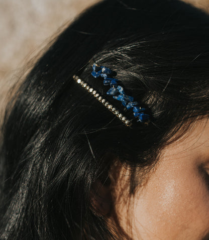 Indali Sodalite Bobby Pins Set of 2 - Blue, Semi Precious