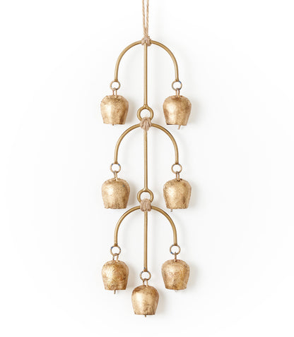 Tridevi Cascade Rustic Bell Wind Chime - Handmade Home Decor